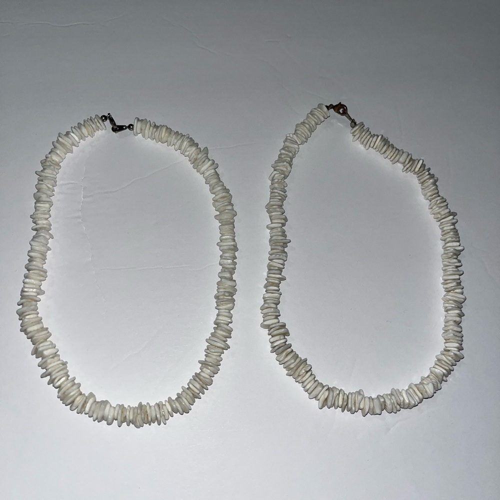Two Elegant White Shell Necklace
